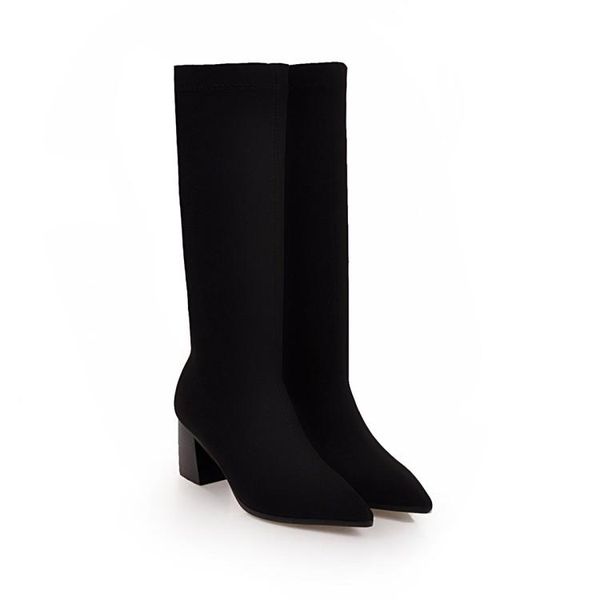 2019 women boots fashion shoes ladies warm winter boots women's mid-calf slip-on pointed toe square heel women's, Black
2019 women boots fashion shoes ladies warm winter boots women's mid-calf slip-on pointed toe square heel women's, Black