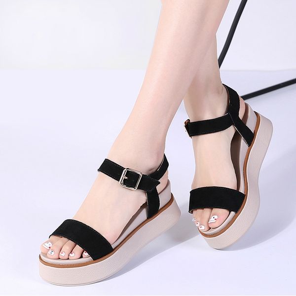 sandals 2021 summer women platform wedges thick heel flat gladiator ladies original 8020, Black
sandals 2021 summer women platform wedges thick heel flat gladiator ladies original 8020, Black