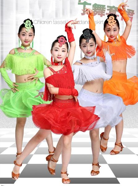 stage wear girls latin dance dresses performance clothing professional tassel ballroom dress for kids, Black;red
stage wear girls latin dance dresses performance clothing professional tassel ballroom dress for kids, Black;red