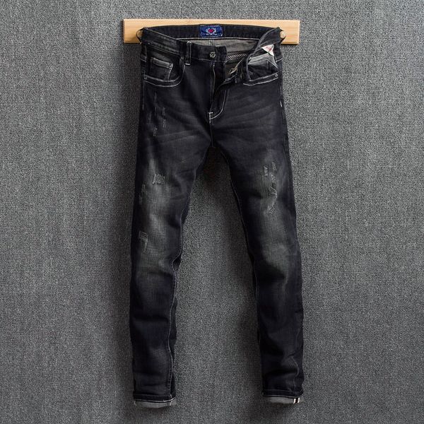 fashion classical men jeans black color vintage designer slim fit ripped jeans men streetwear hip hop pants biker homme, Blue
fashion classical men jeans black color vintage designer slim fit ripped jeans men streetwear hip hop pants biker homme, Blue