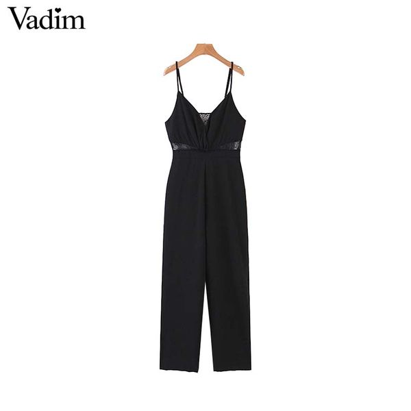 vadim women v neck jumpsuits back zipper sleeveless adjustable straps vintage overalls female lace black playsuits kb124, Black;white
vadim women v neck jumpsuits back zipper sleeveless adjustable straps vintage overalls female lace black playsuits kb124, Black;white