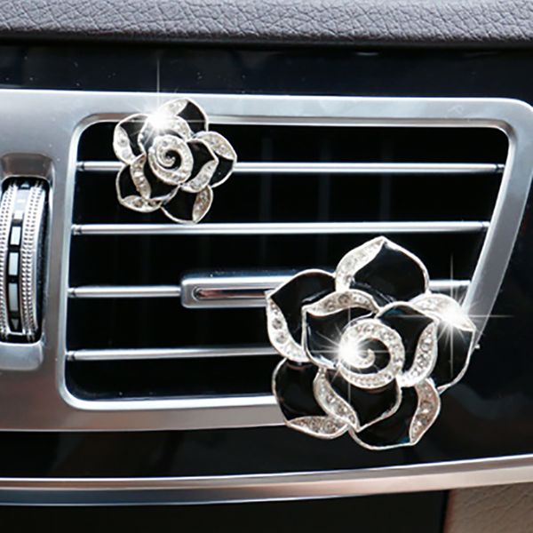 car ornaments 2pcs diamond camellia flower air conditioner outlet vent clip perfume fashion car styling auto decor air freshener
car ornaments 2pcs diamond camellia flower air conditioner outlet vent clip perfume fashion car styling auto decor air freshener
