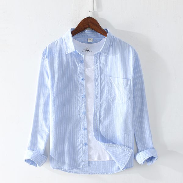 100% хлопка с длинным рукавом полосатой рубашки весна новых людей дышащий повседневный классический отложной воротник одежды y2380, White;black 
100% хлопка с длинным рукавом полосатой рубашки весна новых людей дышащий повседневный классический отложной воротник одежды y2380, White;black