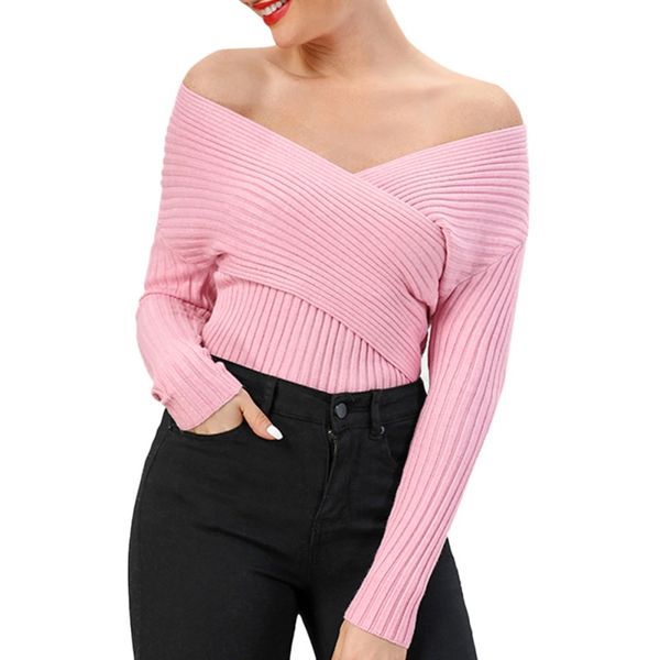 women autumn winter sweater large v-neck slim fashion knit long-sleeved sweater, White;black
women autumn winter sweater large v-neck slim fashion knit long-sleeved sweater, White;black