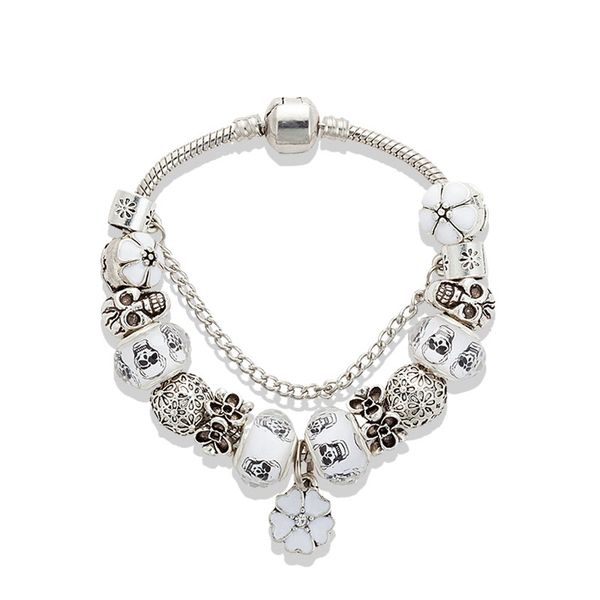 fashion white flower pendant bracelet luxury designer silver plated original box set suitable for pandora diy skull beaded bracelet holiday, Golden;silver
fashion white flower pendant bracelet luxury designer silver plated original box set suitable for pandora diy skull beaded bracelet holiday, Golden;silver