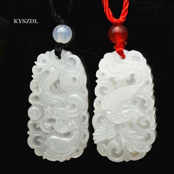 kyszdl one pair natural white jade dragon and phoenix pendant fashion lovers jade necklace pendant jewelry gift rope, Silver
kyszdl one pair natural white jade dragon and phoenix pendant fashion lovers jade necklace pendant jewelry gift rope, Silver