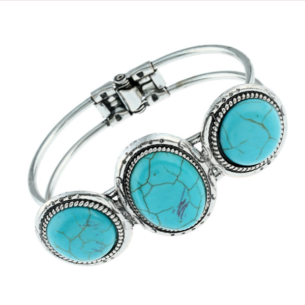bangle silver plated alloy stackable oval shape green turquoises stone for women charm jewelry, Black
bangle silver plated alloy stackable oval shape green turquoises stone for women charm jewelry, Black
