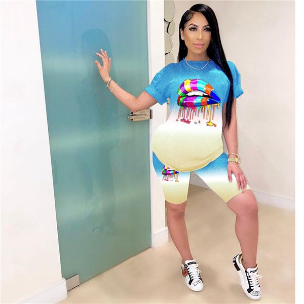 womens colourful lip gradient tracksuits summer designer 2pcs straight loose sports suits females fashion casaul sets, Gray
womens colourful lip gradient tracksuits summer designer 2pcs straight loose sports suits females fashion casaul sets, Gray