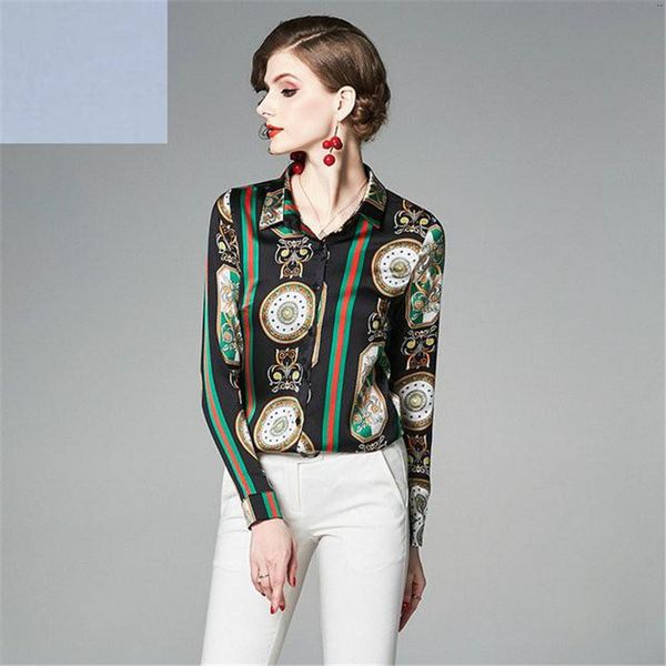 2020 new runway autumn fashion vintage print blouses shirt elegant long sleeve chiffon blouse women casual loose work wear, White
2020 new runway autumn fashion vintage print blouses shirt elegant long sleeve chiffon blouse women casual loose work wear, White