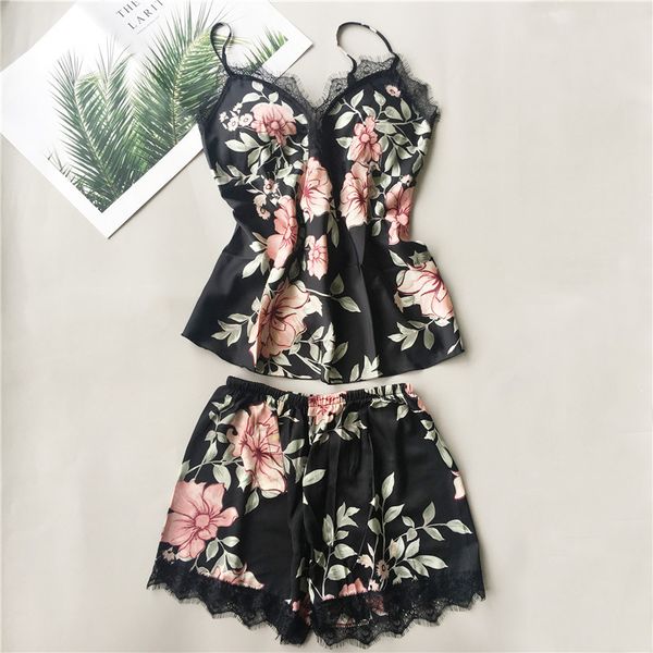 daeyard women's pajamas lingerie silk overall print cami and shorts 2pcs pyjama set sleepwear summer pijama nighty homewear, Black;red
daeyard women's pajamas lingerie silk overall print cami and shorts 2pcs pyjama set sleepwear summer pijama nighty homewear, Black;red