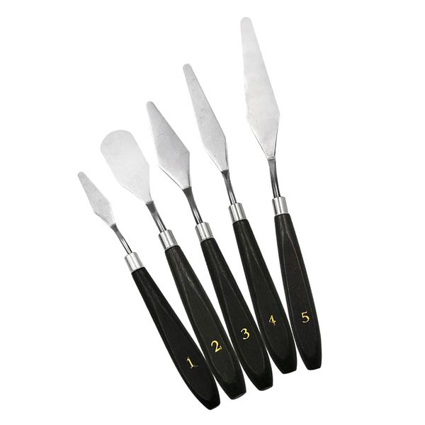 5 pieces assorted set stainless steel spatula painting oil and acrylic 
5 pieces assorted set stainless steel spatula painting oil and acrylic
