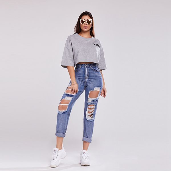 2020 vintage ripped boyfriend jeans women mom mid waist jeans casual skinny pencil pants spring summer denim pants streetwear, Blue
2020 vintage ripped boyfriend jeans women mom mid waist jeans casual skinny pencil pants spring summer denim pants streetwear, Blue