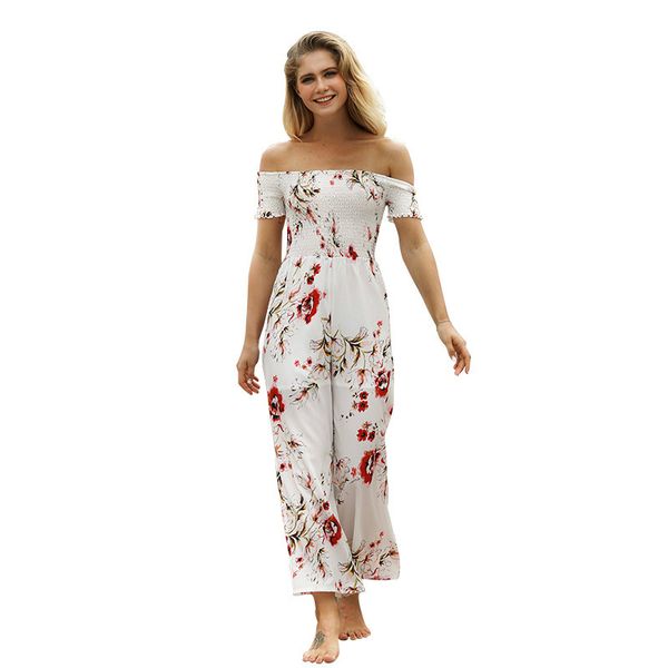 women white jumpsuit rompers bohemian floral print off shoulder rompers jumpsuits summer women beach playsuits, Black;white
women white jumpsuit rompers bohemian floral print off shoulder rompers jumpsuits summer women beach playsuits, Black;white