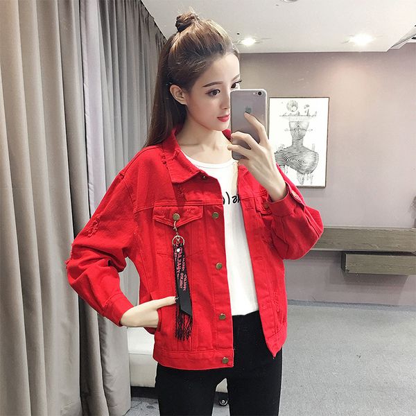 frayed cotton women denim jacket turn-down collar slim short women overcoat button oversized jackets and coats, Black;brown
frayed cotton women denim jacket turn-down collar slim short women overcoat button oversized jackets and coats, Black;brown
