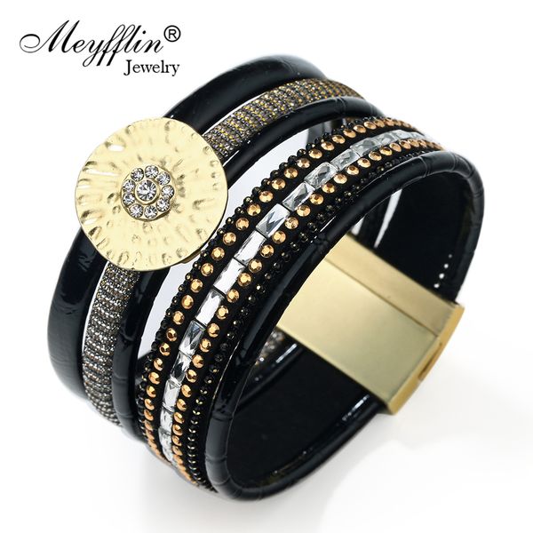 fashion charm bracelet with magnetic clasp multilayer leather wrap bracelets & bangles for women men jewelry pulseras bijoux, Golden;silver
fashion charm bracelet with magnetic clasp multilayer leather wrap bracelets & bangles for women men jewelry pulseras bijoux, Golden;silver