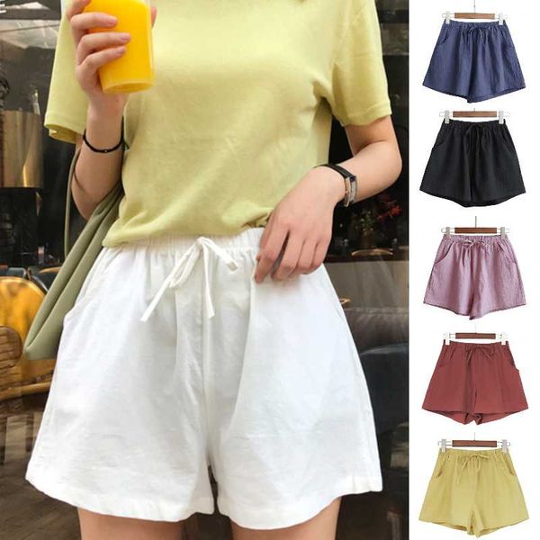 women summer shorts cotton linen shorts feminino small flash elastic waist loose casual large size with pocket new, White;black
women summer shorts cotton linen shorts feminino small flash elastic waist loose casual large size with pocket new, White;black