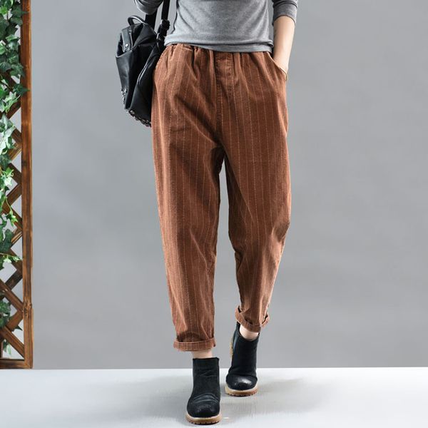 women 100% cotton corduroy pants trousers thick for autumn winter big long loose retro vintage fashion casual az17262421, Black;white
women 100% cotton corduroy pants trousers thick for autumn winter big long loose retro vintage fashion casual az17262421, Black;white