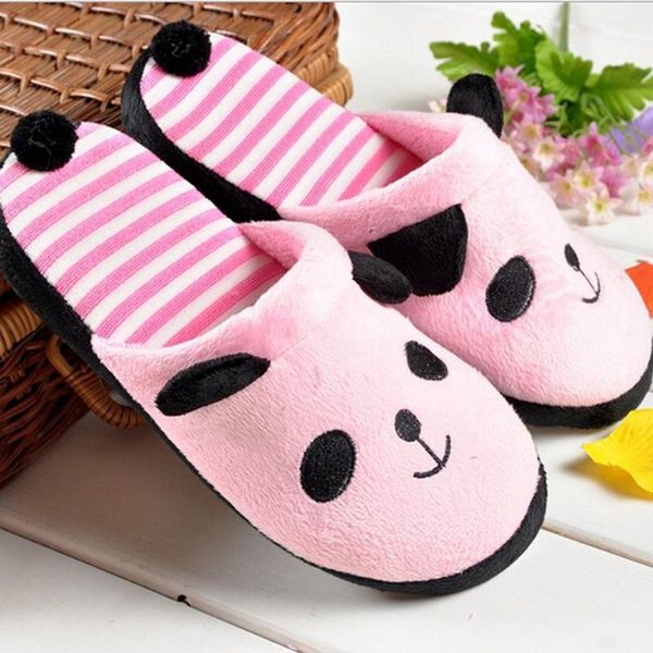 winter home slippers lovely cartoon panda flat furry home stripe slippers women plush couple non-slip shoes #t2p, Black 
winter home slippers lovely cartoon panda flat furry home stripe slippers women plush couple non-slip shoes #t2p, Black