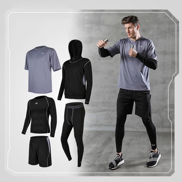 5pcs men's compression pants shirt long sleeve jacket set suit warm bottom gym fitness sports clothes running workout, Black;blue
5pcs men's compression pants shirt long sleeve jacket set suit warm bottom gym fitness sports clothes running workout, Black;blue