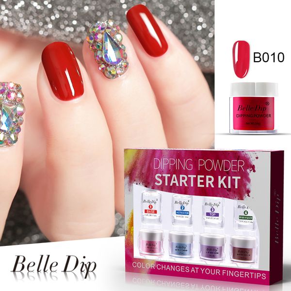 belle dip dip powder starter kit 10g 15ml natural air dry no need uv light dipping powder glitter diy nail art decoration, Silver;gold