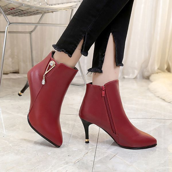 crystal boots women pointed toe zipper soild thin heel party boots autumn winter ankle for women zapatos de mujer, Black
crystal boots women pointed toe zipper soild thin heel party boots autumn winter ankle for women zapatos de mujer, Black