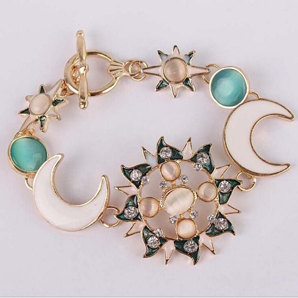 antique gold color charm bracelet & bangle with moon stars crystal ball women wedding valentine's day gift women jewelry, Black
antique gold color charm bracelet & bangle with moon stars crystal ball women wedding valentine's day gift women jewelry, Black