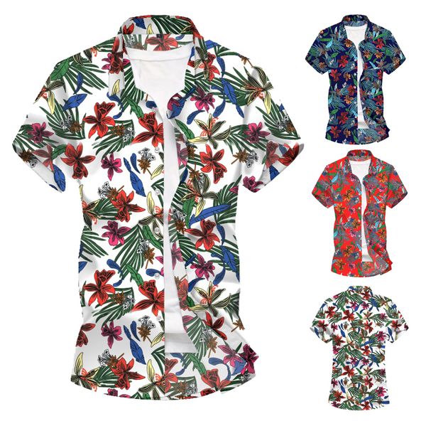 2020 new men's 3d-printed beach flower shirts hawaiian short-sleeved floral shirts, White;black
2020 new men's 3d-printed beach flower shirts hawaiian short-sleeved floral shirts, White;black