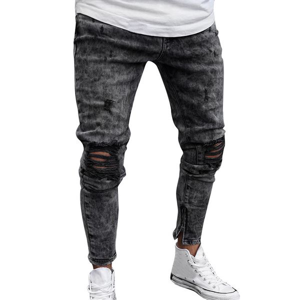 helisopus distressed hole ripped jeans men spring cotton stretch denim pants slim fit casual trousers black jeans, Blue
helisopus distressed hole ripped jeans men spring cotton stretch denim pants slim fit casual trousers black jeans, Blue