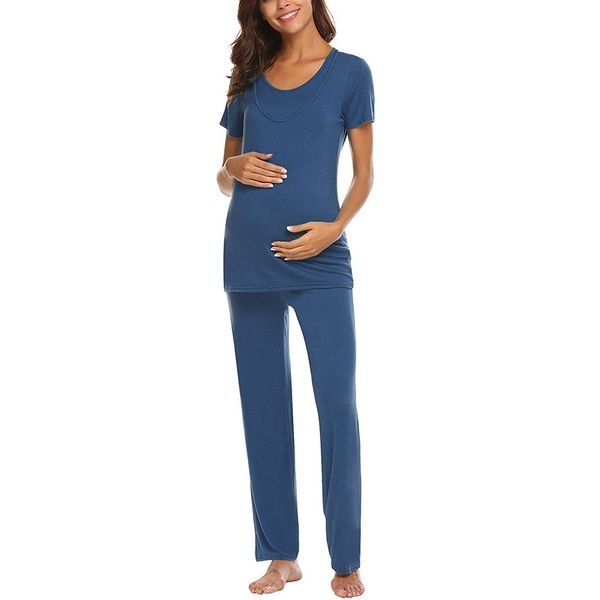 2 pieces set maternity dresses suit two-piece short sleeve women nursing baby t-shirt +stripe pants pajamas set #1024, White
2 pieces set maternity dresses suit two-piece short sleeve women nursing baby t-shirt +stripe pants pajamas set #1024, White