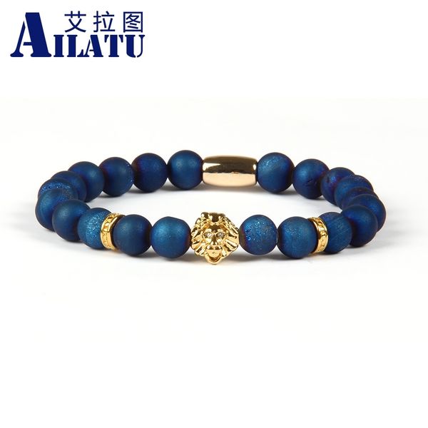 ailatu jewelry wholesale 8mm blue and purple scrubs openings laugh stone with pvd plated lion head bracelet, Golden;silver
ailatu jewelry wholesale 8mm blue and purple scrubs openings laugh stone with pvd plated lion head bracelet, Golden;silver