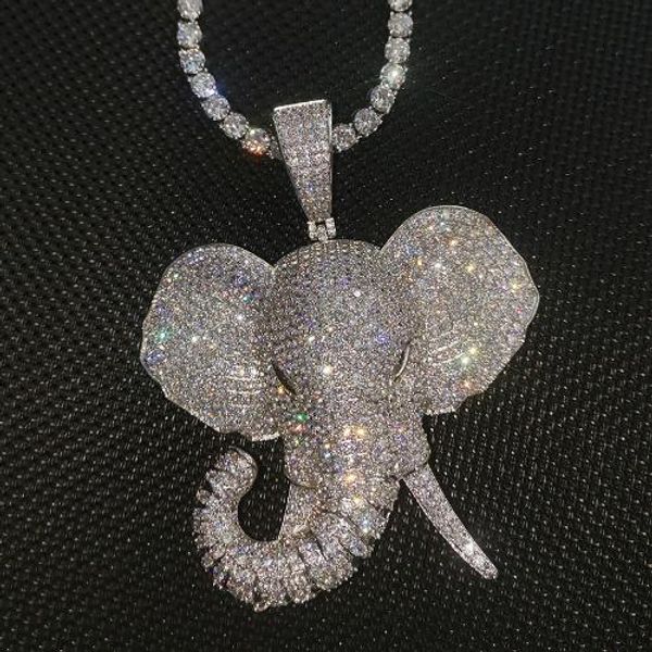 2020 new personalized gold plated iced out diamond elephant pendant necklace cz cubic zirconia cartoon hip hop jewelry gift for men women, Silver
2020 new personalized gold plated iced out diamond elephant pendant necklace cz cubic zirconia cartoon hip hop jewelry gift for men women, Silver