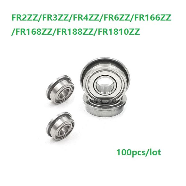 Image of 100pcs/lot Flanged bearing shielded INCH FR2ZZ FR3ZZ FR4ZZ FR6ZZ FR166ZZ FR168ZZ FR188ZZ FR1810ZZ flange Ball Bearing