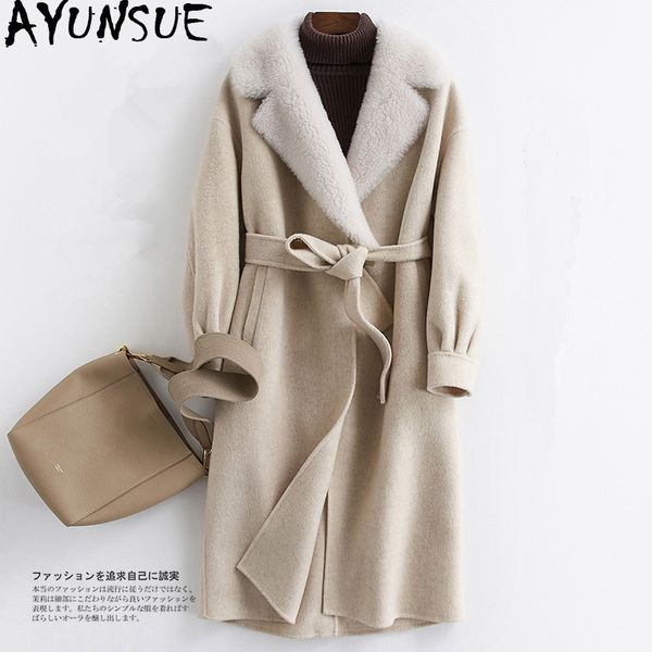 ayunsue 100% wool coat 2019 autumn winter jacket women fur collar double side woolen coats korean long jackets chaqueta mujer my, Black
ayunsue 100% wool coat 2019 autumn winter jacket women fur collar double side woolen coats korean long jackets chaqueta mujer my, Black