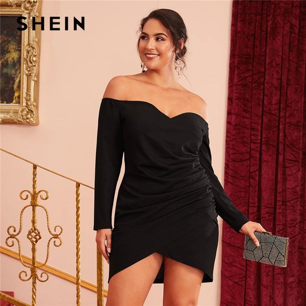 shein plus size off shoulder cross wrap ruched detail bardot party black dress women autumn plus glamorous short dresses, Black;gray
shein plus size off shoulder cross wrap ruched detail bardot party black dress women autumn plus glamorous short dresses, Black;gray