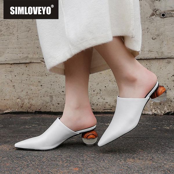 simloveyo women slippers real cow leather shoes woman pointed toe mules shoes strange heels sheepskin summer pantoufle a1678, Black
simloveyo women slippers real cow leather shoes woman pointed toe mules shoes strange heels sheepskin summer pantoufle a1678, Black