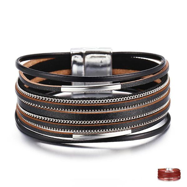 charm bracelets of-lilu multilayer genuine leather for women men trendy beads wide wrap stainless steel magnetic clasp bangles, Golden;silver
charm bracelets of-lilu multilayer genuine leather for women men trendy beads wide wrap stainless steel magnetic clasp bangles, Golden;silver