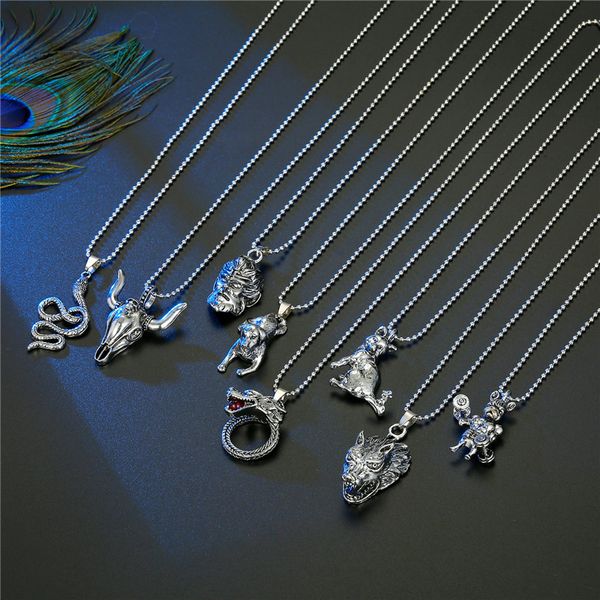 1pc personality bull money snake dog dragon pendant necklace for women punk animal men necklaces jewelry party chain n91, Silver
1pc personality bull money snake dog dragon pendant necklace for women punk animal men necklaces jewelry party chain n91, Silver