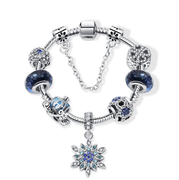 2019 european and american fashion blue star bracelet christmas snowflake pendant bracelet diy beaded ladies jewelry, Golden;silver
2019 european and american fashion blue star bracelet christmas snowflake pendant bracelet diy beaded ladies jewelry, Golden;silver
