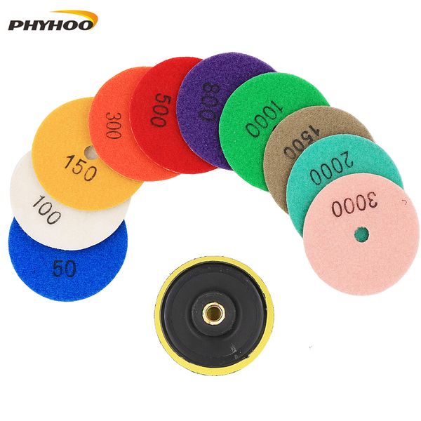 11pcs 3"/4'' 50-3000 grit wet/dry diamond polishing pads grinding discs round shape for granite stone concrete marble polish
11pcs 3"/4'' 50-3000 grit wet/dry diamond polishing pads grinding discs round shape for granite stone concrete marble polish