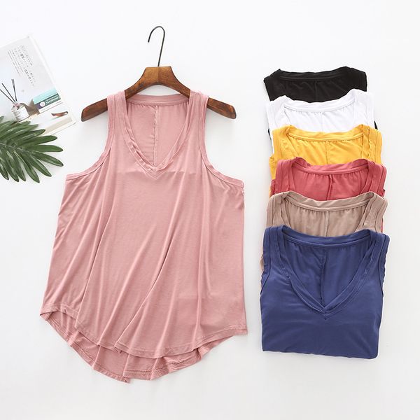 v neck camisole women modal loose plus size bottoming shirt tanks and tees home vest shirt outfits 2020 summer solid color, Black;white
v neck camisole women modal loose plus size bottoming shirt tanks and tees home vest shirt outfits 2020 summer solid color, Black;white