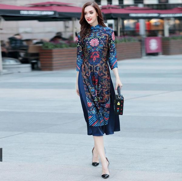 autumn spring cheongsam vietnamese middle-aged woman authentic long elegant casual formal sleeve modified oder dress embroidery restoring, Black;gray
autumn spring cheongsam vietnamese middle-aged woman authentic long elegant casual formal sleeve modified oder dress embroidery restoring, Black;gray