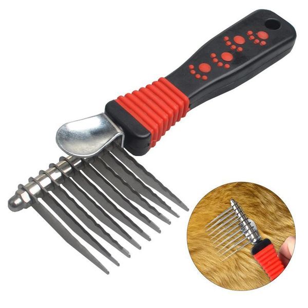pet grooming tool hair removal stainless steel brush comb for dogs cats open knot knife combs hair shedding trimming products 
pet grooming tool hair removal stainless steel brush comb for dogs cats open knot knife combs hair shedding trimming products