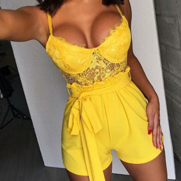 summer women lace jumpsuit spaghetti straps one piece shorts club playsuits, Black;white
summer women lace jumpsuit spaghetti straps one piece shorts club playsuits, Black;white