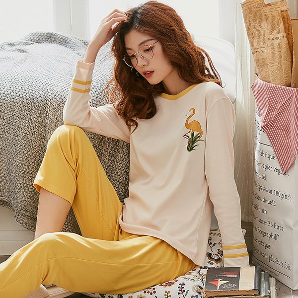 bzel women pajama set cotton sleepwear spring autumn new cute cartoon nighty flamingo pijamas long sleeve casual homewear pyjama, Black;red
bzel women pajama set cotton sleepwear spring autumn new cute cartoon nighty flamingo pijamas long sleeve casual homewear pyjama, Black;red