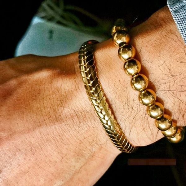 european and american fashion brand bracelet korean bracelet mens titanium steel beads fashion mens jewelry simple student bracelet personal, Golden;silver
european and american fashion brand bracelet korean bracelet mens titanium steel beads fashion mens jewelry simple student bracelet personal, Golden;silver