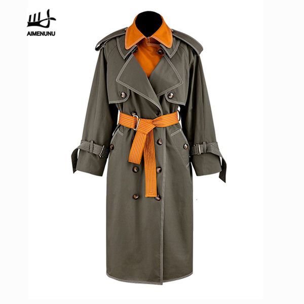 aimenunu patchwork hit color windbreakers women lapel collar long sleeve high waist with sashes trench coats for female tide, Tan;black
aimenunu patchwork hit color windbreakers women lapel collar long sleeve high waist with sashes trench coats for female tide, Tan;black