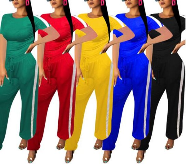 2019 women tracksuit new short sleeve stripes splicing o-neck tee straight pants suit 2pcs set sporty outfit jumpsuit, White
2019 women tracksuit new short sleeve stripes splicing o-neck tee straight pants suit 2pcs set sporty outfit jumpsuit, White