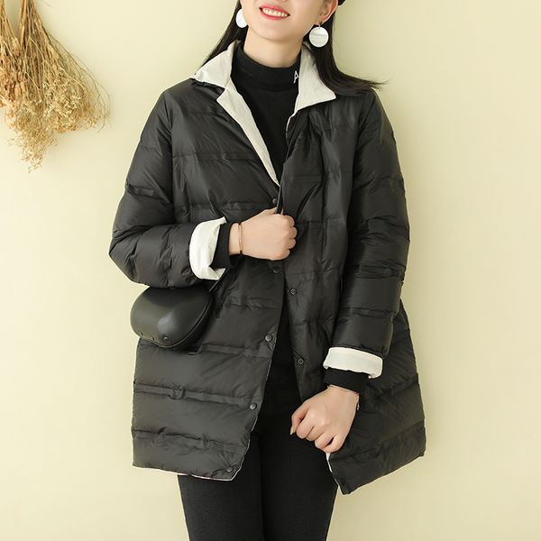 winter down coat women fashion loose warm jackets new stand button white duck down casual all-match jacket 2019 coat, Black
winter down coat women fashion loose warm jackets new stand button white duck down casual all-match jacket 2019 coat, Black