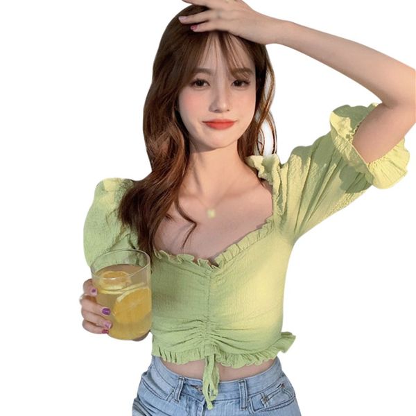 summer women shirts slash neck casual version sweet exposed navel solid color half-sleeve blouse, White
summer women shirts slash neck casual version sweet exposed navel solid color half-sleeve blouse, White