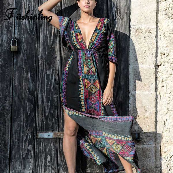 fitshinling ethnic vintage print maxi dress holiday 2020 v neck slit long dress women boho backless black pareos tunic hot, Black;gray
fitshinling ethnic vintage print maxi dress holiday 2020 v neck slit long dress women boho backless black pareos tunic hot, Black;gray